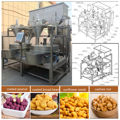 qualidade Máquina de revestimento automático de amendoim com controlador PLC capacidade de 150-600 kg/h fábrica