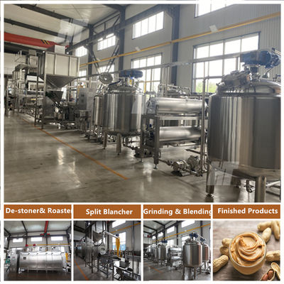 Fábrica de processamento de manteiga de amendoim operada por PLC Linha de produção de manteiga de amendoim
