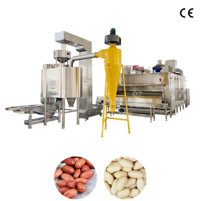 Bom preço. Máquina de aço inoxidável de 500 kg/h para a pelagem a ar de cacahuetes ou pistaches, com controlo PLC para uma pelagem eficiente. on-line