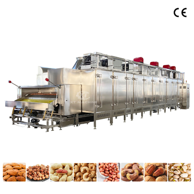 PLC Controle Inteligente Roasting contínuo de nozes Feito de aço inoxidável 304 Estrutura simples segura e higiênica