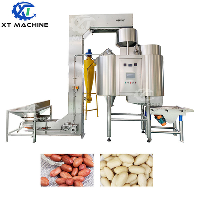 Máquina de descascar avelãs de grau industrial 500-1000kg/h, máquina de branqueamento de amêndoas e amendoins com taxa de quebra de 98%
