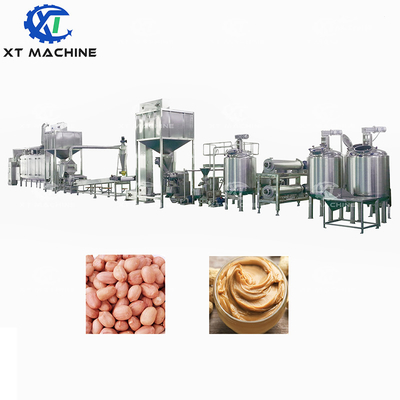 Linha de processamento eficiente de manteiga de amendoim Equipamento de processamento de manteiga de amendoim com capacidade de moagem em dois estágios