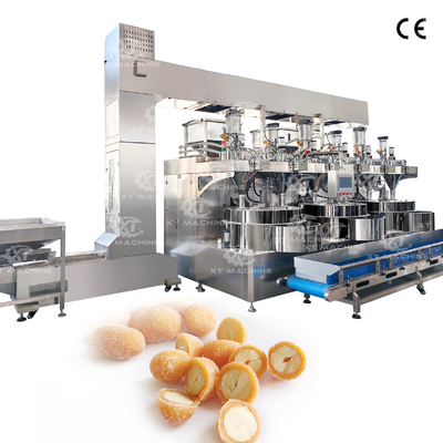 Máquina automática de revestimento de núcleo de castanha de caju e sementes de melão de alta capacidade e alta eficiência de três estações