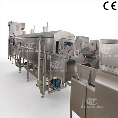 Máquina de fritura contínua de aço inoxidável para amendoim e castanha de caju a 0,6-0,8Mpa