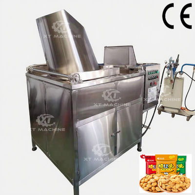 Bom preço. Fritadora de amendoim de aço inoxidável com controlo de temperatura e bateria de 300 kg/h on-line