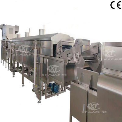Máquina de fritura contínua de aço inoxidável 304 com controlo automático da temperatura para amendoins e nozes