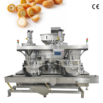 Bom preço. 500-1000 kg/h Máquina de fazer hambúrgueres de amendoim revestidos com controlo PLC Máquina de revestimento de caju de qualidade alimentar on-line