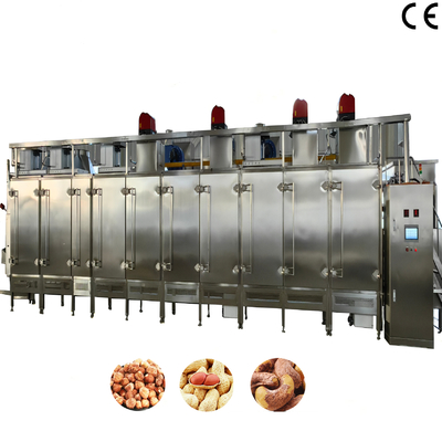 Bom preço. Máquina de torrefação de nozes de controlo PLC de 500 kg/h para utilização industrial on-line
