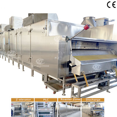 Máquina de torrefação de castanhas de aço inoxidável de alta capacidade torrefação de feijão japonês com arrefecimento por ar para plantas de processamento de castanhas