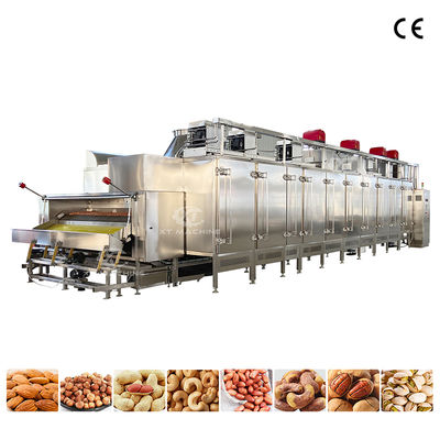 1000 kg/h Controle por PLC Máquina de torrefação de nozes SS304 Forno de panificação comercial Adequado para plantas de transformação de alimentos