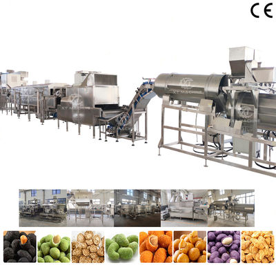 Bom preço. Linha de produção industrial totalmente automática de revestimento e fritura de amendoim com equipamento de fritura de nozes de aço inoxidável 304 on-line