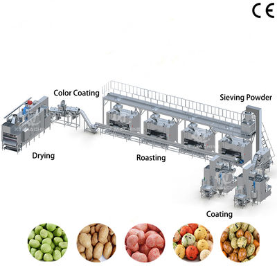 Bom preço. 500-1000kg/h Capacidade de aço inoxidável de qualidade alimentar Nozes revestimento e linha de produção de panificação com painel de controle PLC planta de processamento de torrada de alimentos on-line