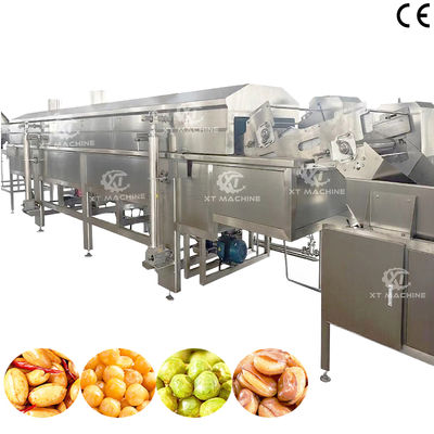 Máquina de fritura automática contínua industrial de aço inoxidável com separação óleo-água para processamento de nozes
