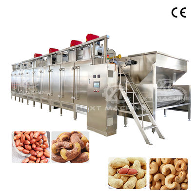 Máquina Torradora Contínua de Nozes Totalmente Automática com Controle PLC, 300kg/h-2000kg/h, com Construção em Aço Inoxidável