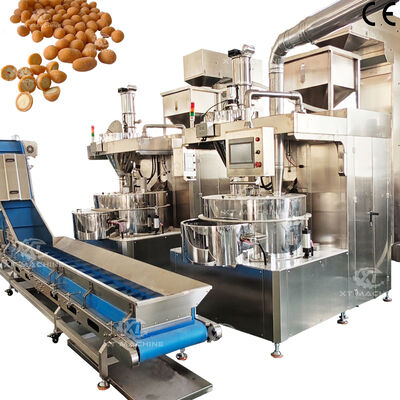 Bom preço. 500-1000 kg/h Máquina automática de revestimento de amendoim com sistema de controlo PLC para fábrica de snacks on-line