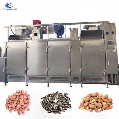 Bom preço. Máquina de torrefação contínua profissional de nozes/amendoim/sementes/cachoeira/amendoim com aço inoxidável 304 para 3000 kg/h on-line