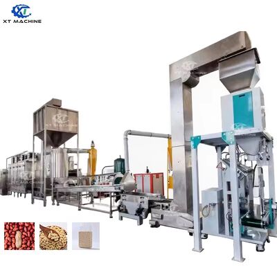 Bom preço. 500、1000kg/h Linha de processamento personalizável de amendoim/avelã/pistache com máquina de branqueamento de ar para torrefação e descascamento eficientes on-line