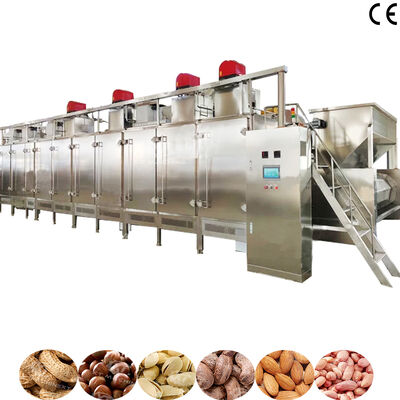 1000 kg/h SS304 Forno de cozimento industrial de qualidade alimentar com aquecimento a gás e eléctrico para máquina de torrada contínua de nozes