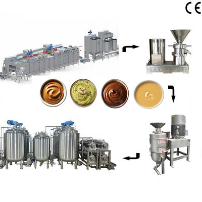 Bom preço. Linha de produção de pasta de amendoim, equipamento de processamento de manteiga de pistache e amêndoa com capacidade de 500kg/h-1000kg/h para plantas de processamento de nozes on-line
