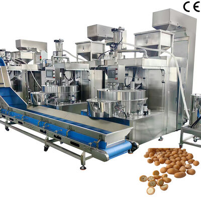 Bom preço. 500kg/h-600kg/h amendoim coberto automático que faz a máquina equipamento de revestimento de porca de produto comestível de aço inoxidável on-line