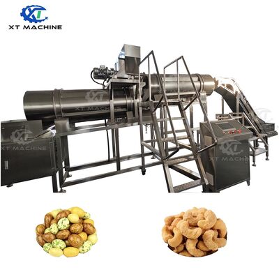 Bom preço. Máquina aromatizante de rolo duplo de aço inoxidável SUS304 com sistema de descarga automática para fazer nozes revestidas (amendoim/fava/caju) e lanches on-line