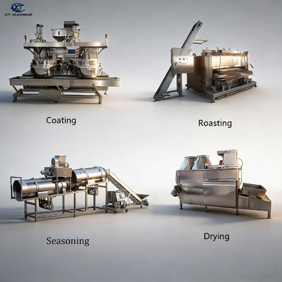 500-1000 kg/h Máquina de revestimento de amendoim SUS304 com PLC da Siemens para linha de processamento de amendoim