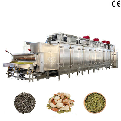 Bom preço. Máquina de torrefação contínua de amendoim de tipo cintura com 500 kg/h on-line