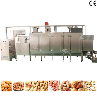 SUS304 Continuous Nuts Roaster Cashew Nut Máquina japonesa de assar amendoim com controle PLC para uso comercial