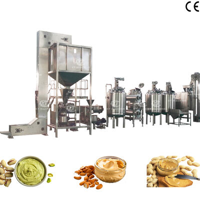 Bom preço. Função de desgaseificação Linha de produção de manteiga de amendoim crocante/manteiga de castanha de caju com capacidade de 1000-1200 kg/h on-line