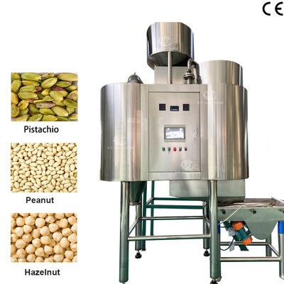 Máquina de branqueamento de amendoim totalmente automática, 500-1000 kg/h, alimentando e descarregando todo o ar do núcleo para plantas de processamento de nozes