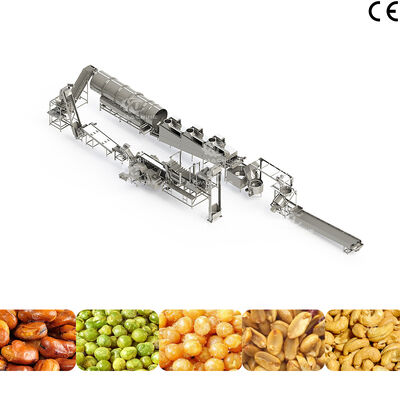 Bom preço. Máquina de fabricação de lanches de nozes fritas totalmente automática SS304 Linha de produção de fritura para plantas de processamento de nozes on-line