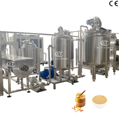 Bom preço. Linha de produção totalmente automática de manteiga de amendoim 500-2000 kg/h máquina de fabricação de pasta de pistache com controle de programa PLC on-line