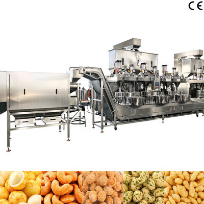 Bom preço. Máquina de fazer lanches de nozes revestidas de massa automática de alta qualidade SUS304 Máquina de fazer hambúrguer de amendoim revestido para processamento de alimentos de lanches on-line