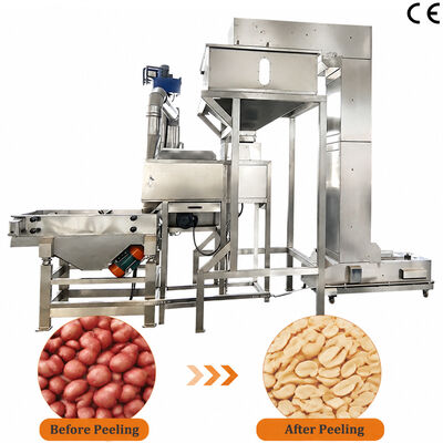 Bom preço. SUS304 Máquina automática de cortar e branquear amendoins Máquina de descascar a ar para processamento eficiente de alimentos on-line