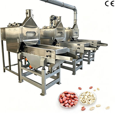 SS304 Máquina de blanqueamento do núcleo de amendoim dividido Peelers de ar para amendoim 1000 kg/h para plantas de processamento de alimentos