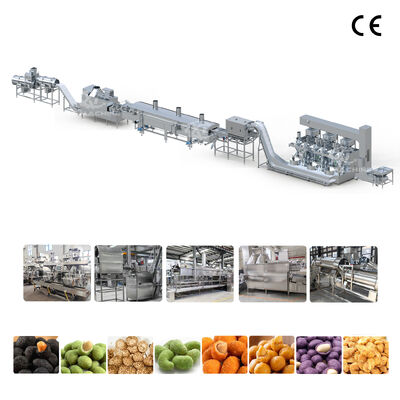 Bom preço. Linha de produção de amendoim revestido com controle PLC pronto para uso | Planta industrial de tempero para fritura com revestimento de nozes on-line