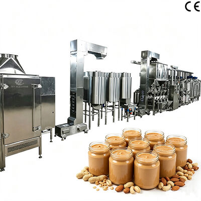 Bom preço. Linha automática para mantequilha de cacahuete crujiente e mantequilha de almendra multisabor, processamento de frutos secos on-line