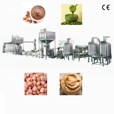 Bom preço. SS304 Linha de produção de manteiga de amendoim totalmente automática, com capacidade de produção de pasta de amendoim de 500-2000 kg/h on-line
