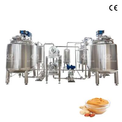 Bom preço. Fornecimento de Fábrica Tanque de Resfriamento e Mistura de Manteiga de Amendoim Totalmente Automático Máquina de Fazer Pasta de Pistache Com Controle PLC Suporte OEM on-line