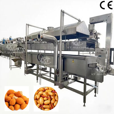 Máquina de fritura automática contínua de grande capacidade industrial para flocos de milho e nozes de alta eficiência com certificado CE
